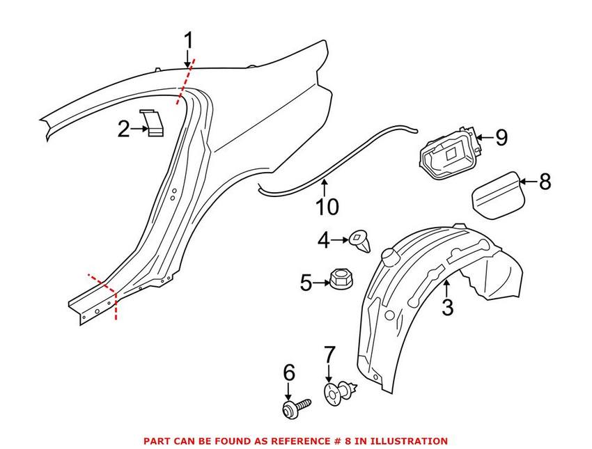 BMW Fuel Filler Door - Rear 41007284831